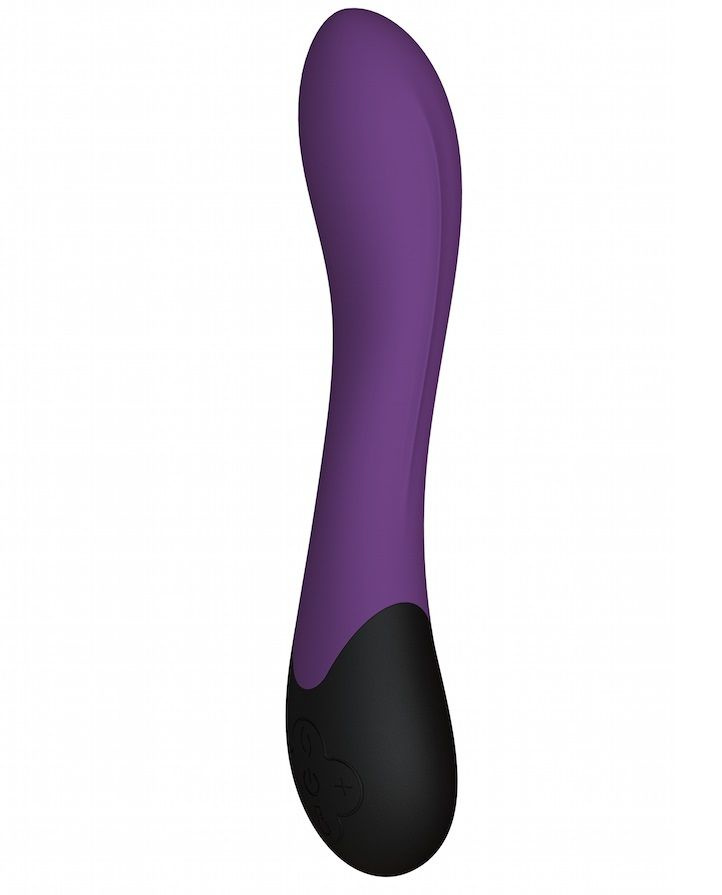 Фиолетовый вибратор Lynx для стимуляции точки G с нагревом - 20,8 см. купить в секс шопе