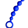 Малая анальная цепочка Joyballs Wave синего цвета - 17,5 см. купить в секс шопе