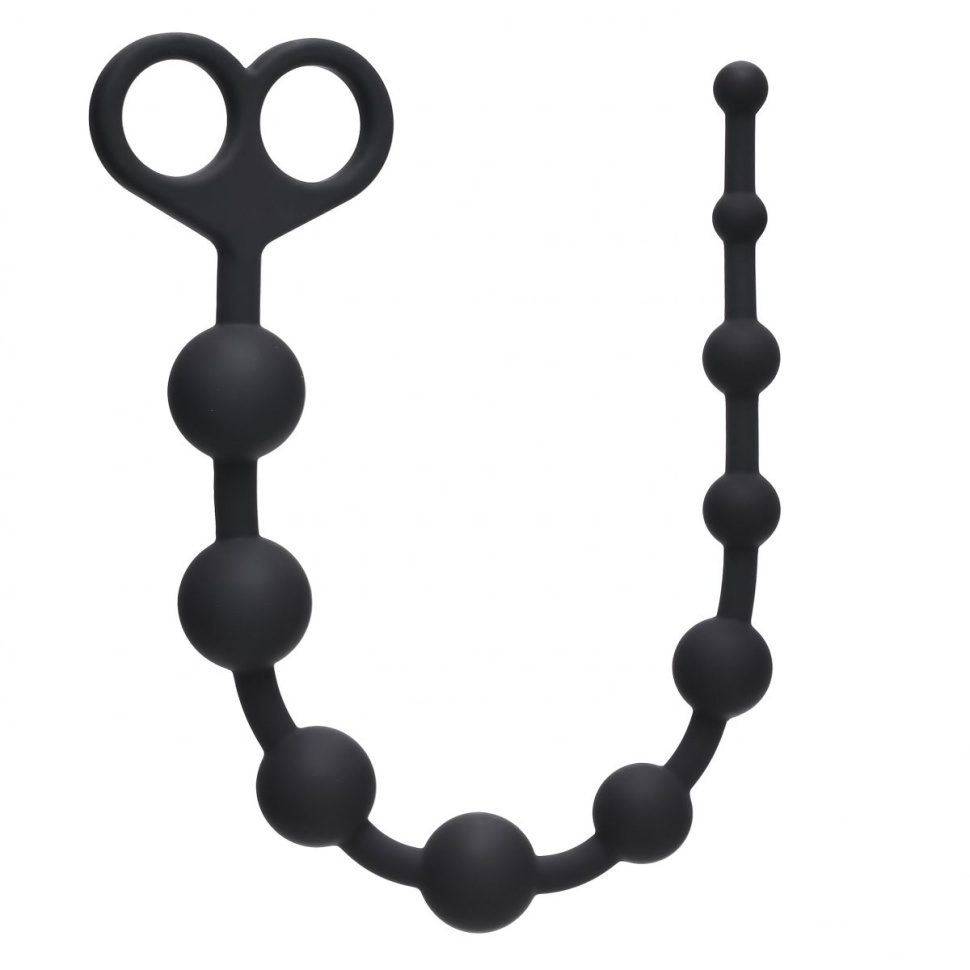 Чёрная анальная цепочка Orgasm Beads - 33,5 см. купить в секс шопе