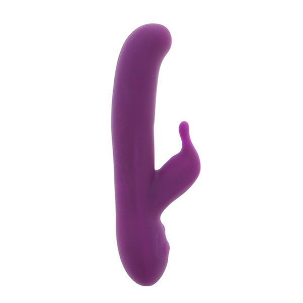 Фиолетовый вибратор с клиторальным стимулятором UNIK HUMMER - 20,7 см. купить в секс шопе