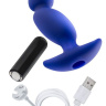 Синий анальный вибратор Force - 12,5 см. купить в секс шопе