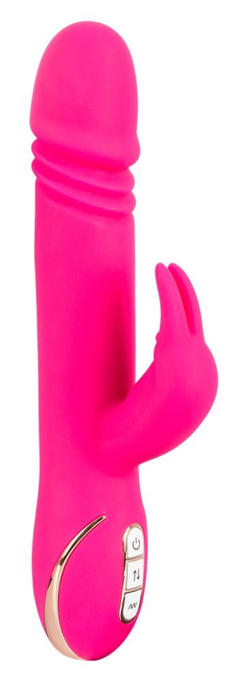 Ярко-розовый вибратор-кролик Stoss Stange - 23 см. купить в секс шопе