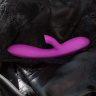 Фиолетовый вибратор с вакуумной стимуляцией клитора Jolie - 20 см. купить в секс шопе