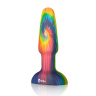 Разноцветная анальная пробка с эффектом римминга Peace   Love Tie-Dye - 15,2 см. купить в секс шопе