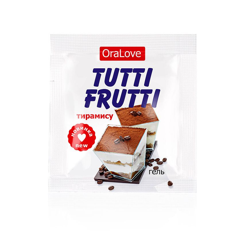 Пробник гель-смазки Tutti-frutti со вкусом тирамису - 4 гр. купить в секс шопе
