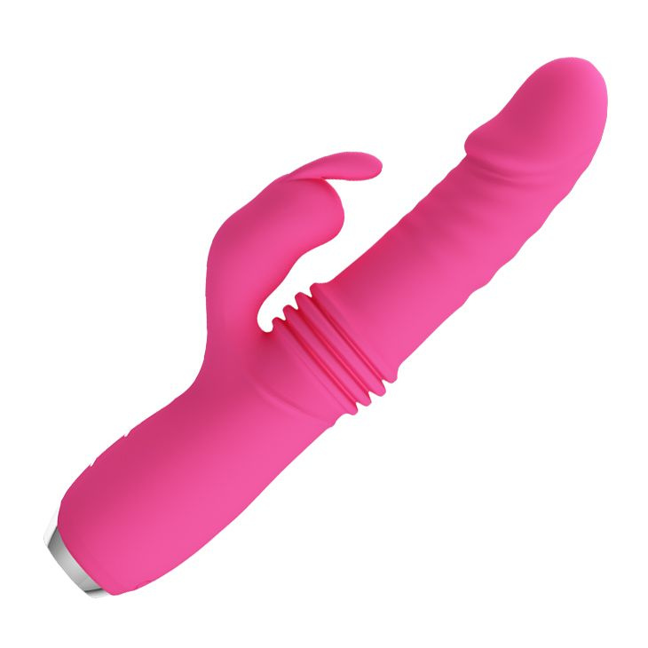 Розовый вибратор Dorothy с функцией поступательных движений - 19,7 см. купить в секс шопе