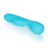 Голубой вибромассажер Impress “g” со стимуляцией клитора - 18 см. купить в секс шопе