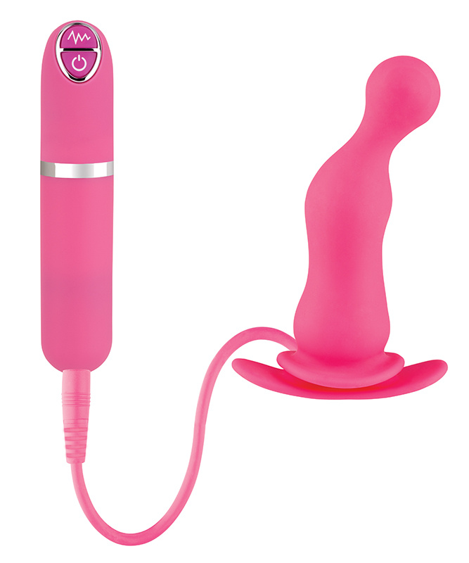 Розовая вибровтулка Dash Butt Plug With Mini Controller II - 9 см. купить в секс шопе
