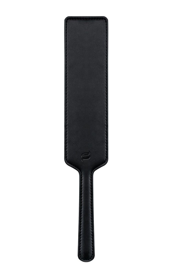 Чёрная шлёпалка с логотипом Obsessive - 22 см. купить в секс шопе