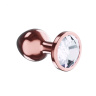 Пробка цвета розового золота с прозрачным кристаллом Diamond Moonstone Shine S - 7,2 см. купить в секс шопе