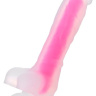 Прозрачно-розовый фаллоимитатор, светящийся в темноте, Clark Glow - 22 см. купить в секс шопе