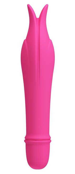 Розовый миниатюрный вибромассажер Edward с усиками - 14,5 см. купить в секс шопе
