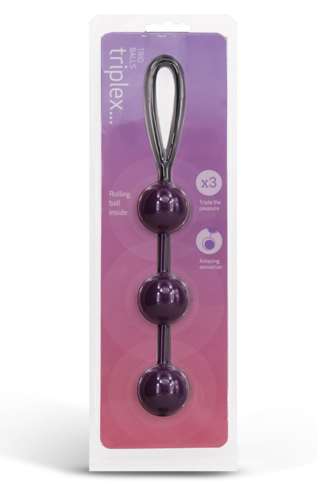 Фиолетовые вагинальные шарики с петлёй купить в секс шопе