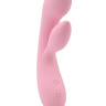 Нежно-розовый вибратор Dual Fulfill Bunny с клиторальным стимулятором - 20,5 см. купить в секс шопе