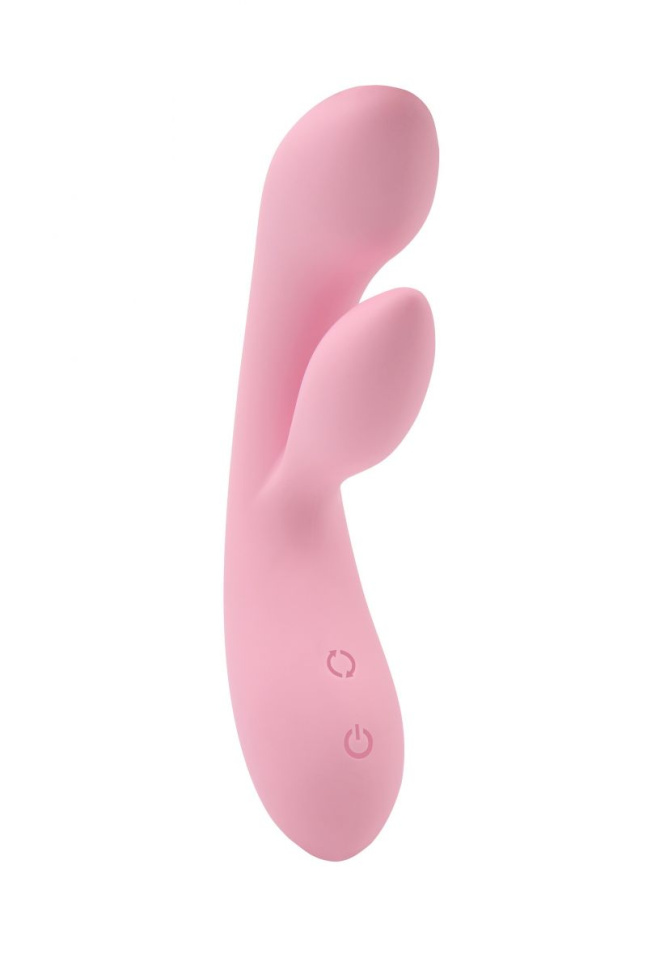 Нежно-розовый вибратор Dual Fulfill Bunny с клиторальным стимулятором - 20,5 см. купить в секс шопе