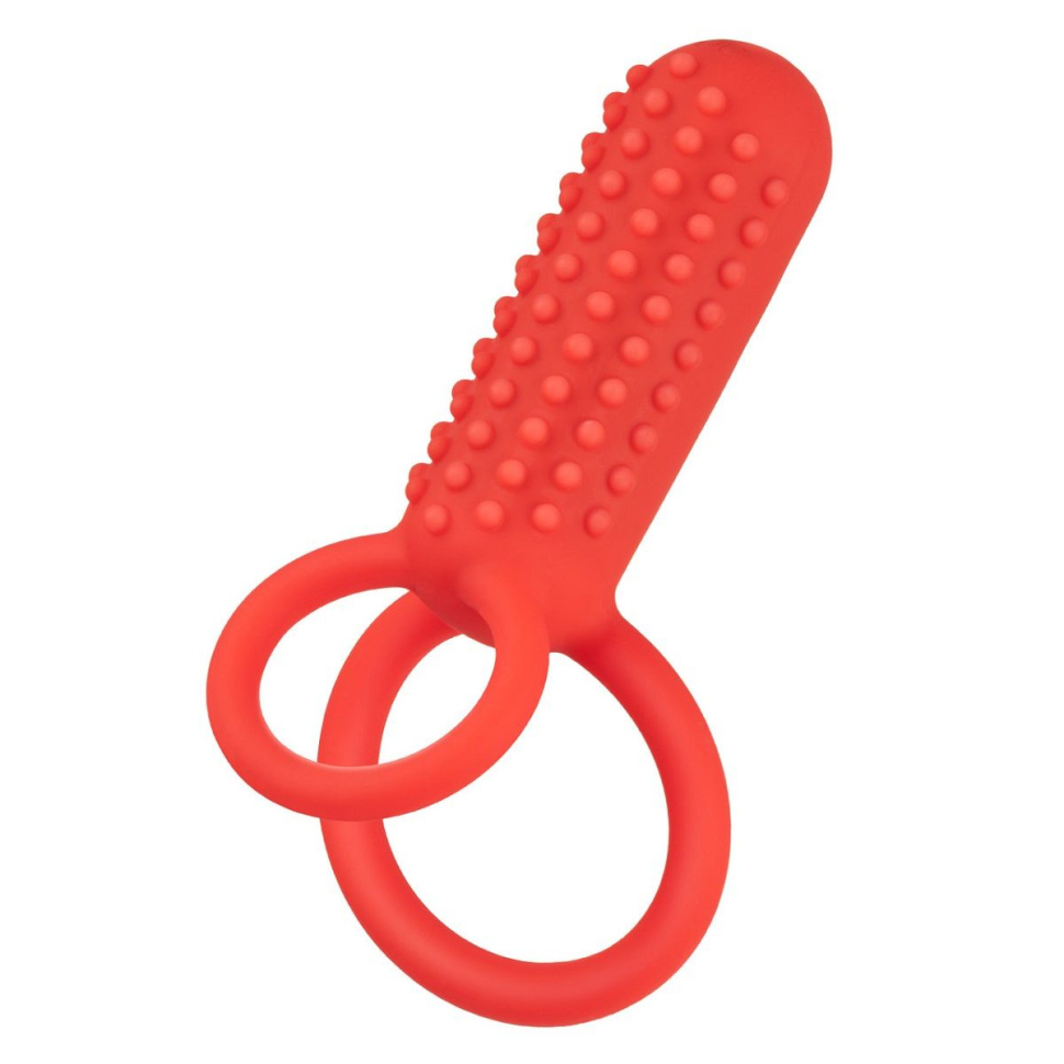 Красное эрекционное кольцо Silicone Rechargeable Vertical Dual Enhancer купить в секс шопе