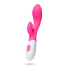 Розовый вибратор с клиторальным отростком Best Lover - 20 см. купить в секс шопе