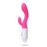 Розовый вибратор с клиторальным отростком Best Lover - 20 см. купить в секс шопе