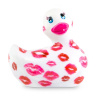 Белый вибратор-уточка I Rub My Duckie 2.0 Romance с розовым принтом купить в секс шопе