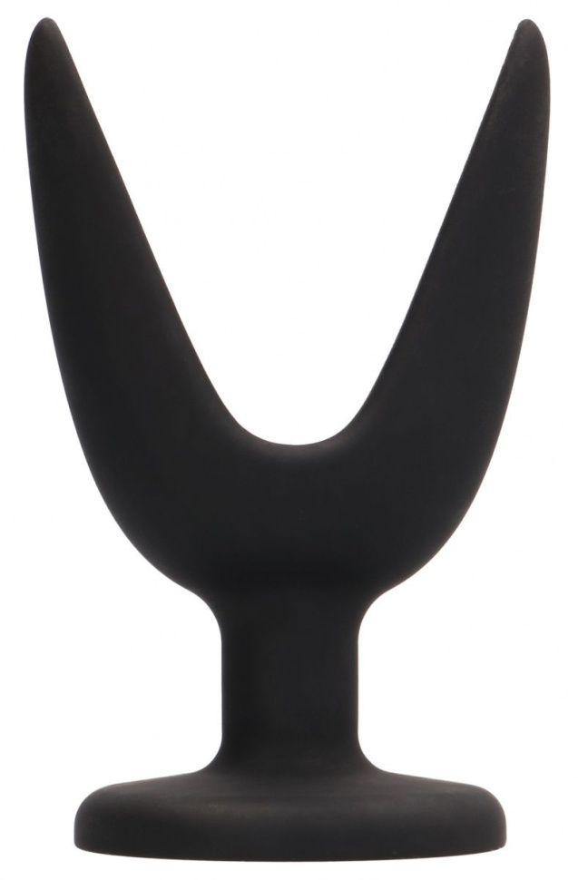 Черная анальная пробка-эспандер Split 2 - 12,7 см. купить в секс шопе