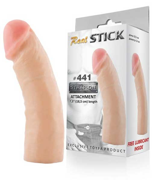 Фаллоимитатор-насадка RealStick #441 - 18,5 см. купить в секс шопе