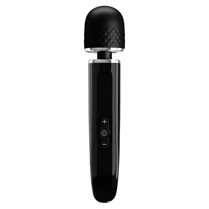 Черный вибратор-жезл Charming Massager Plus - 29 см. купить в секс шопе