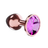 Пробка цвета розового золота с лиловым кристаллом Diamond Quartz Shine L - 8,3 см. купить в секс шопе