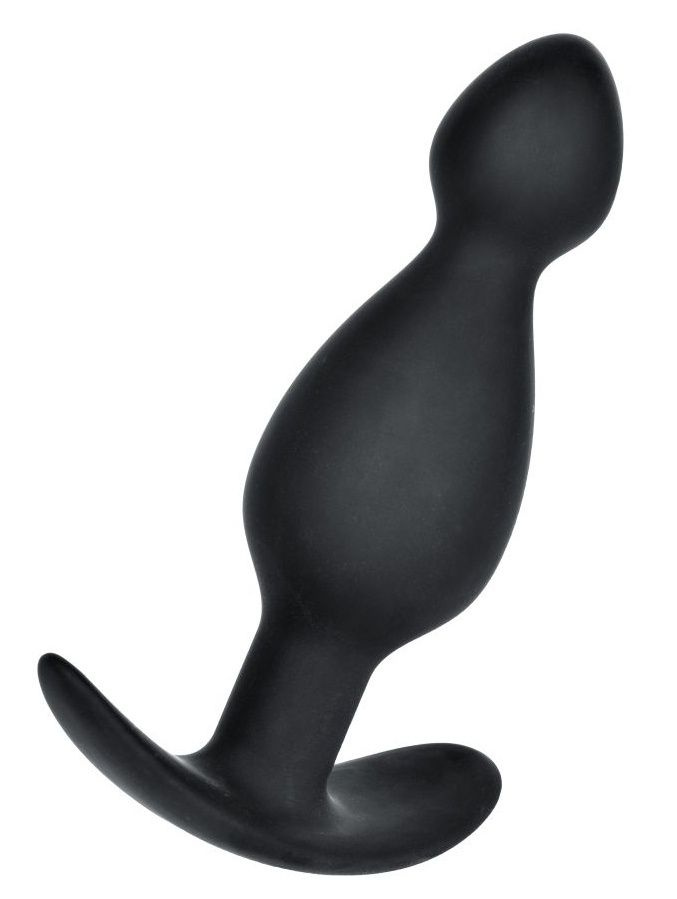 Черная анальная пробка с ограничителем - 11,5 см. купить в секс шопе