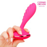 Розовый фигурный вибростимулятор для G-массажа - 16 см. купить в секс шопе