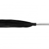 Черная многохвостая плеть с металлической ручкой - 45 см. купить в секс шопе