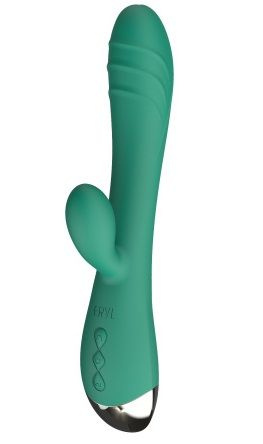 Зеленый вибратор-кролик Eridan - 21 см. купить в секс шопе