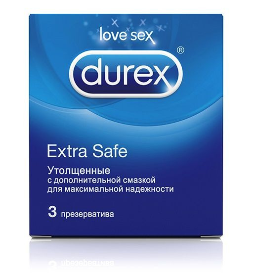 Утолщённые презервативы Durex Extra Safe - 3 шт. купить в секс шопе