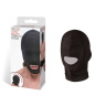 Черная эластичная маска на голову с прорезью для рта купить в секс шопе