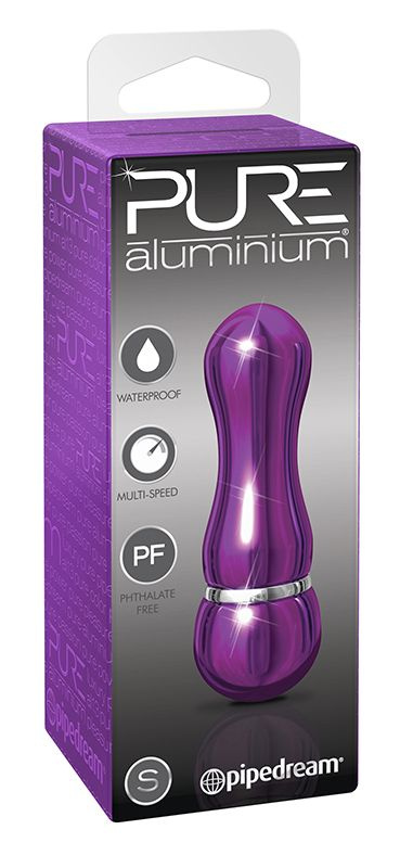 Фиолетовый алюминиевый вибратор PURPLE SMALL - 7,5 см. купить в секс шопе