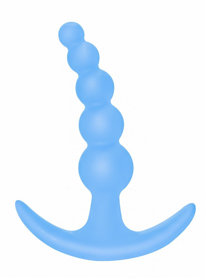 Голубая анальная пробка Bubbles Anal Plug - 11,5 см. купить в секс шопе