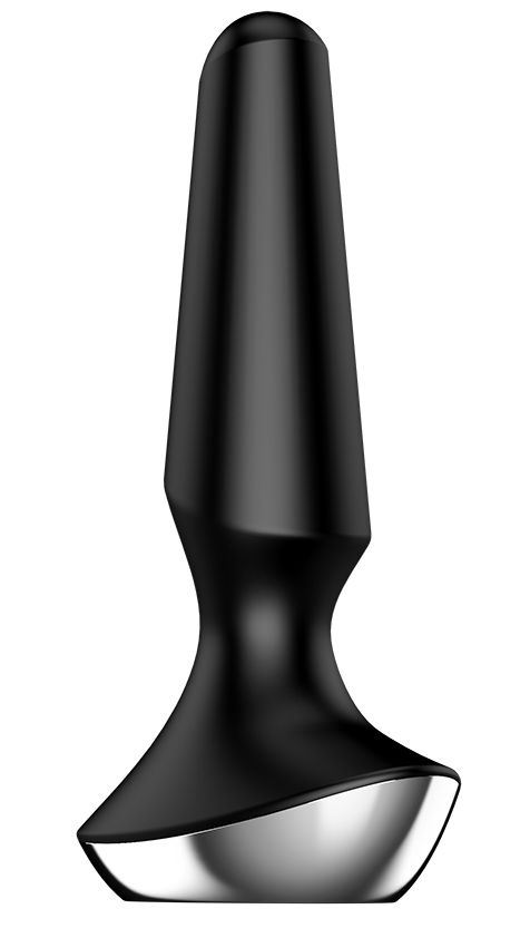 Черная анальная пробка с вибрацией Satisfyer Plug-ilicious 2 - 14 см. купить в секс шопе
