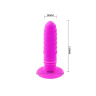 Лиловый анальный вибратор Twist на присоске - 12 см. купить в секс шопе
