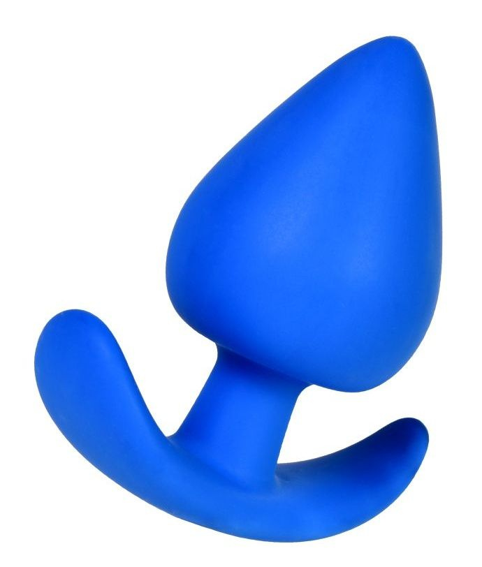 Синяя коническая пробочка из силикона - 11,5 см.  купить в секс шопе
