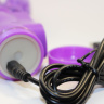 Фиолетовый вибратор-ротатор с клиторальным стимулятором - 22,5 см. купить в секс шопе