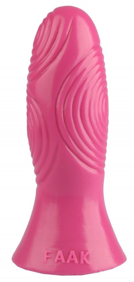 Розовая анальная втулка с рельефом - 17 см. купить в секс шопе
