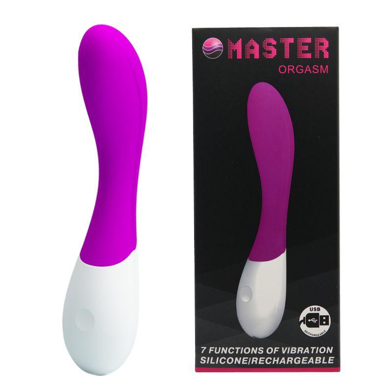 Лиловый перезаряжаемый вибратор Master Orgasm - 20 см. купить в секс шопе