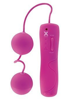 Два фиолетовых вагинальных шарика с вибрацией купить в секс шопе