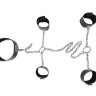 Набор для фиксации: наручники, оковы и ошейник, соединённые цепями и кольцами купить в секс шопе