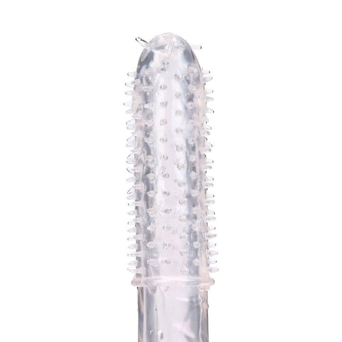 Прозрачная массажная насадка на пенис с усиками - 12,5 см. купить в секс шопе
