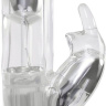 Прозрачный вибратор с клиторальным зайкой Lucidity Big Bang Light Up Vibe - 16 см. купить в секс шопе
