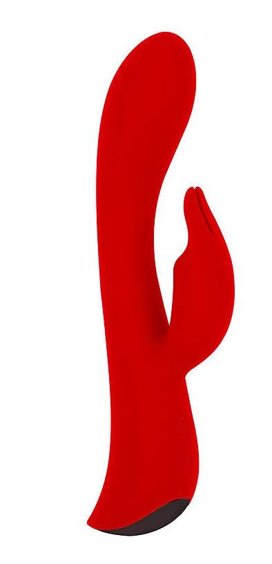 Красный вибромассажер-кролик 5  Silicone Bunny Love - 19,1 см. купить в секс шопе