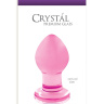 Малая розовая стеклянная анальная пробка Crystal Small - 6,2 см. купить в секс шопе