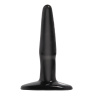 Маленькая чёрная анальная пробка Basix Rubber Works Mini Butt Plug - 10,8 см. купить в секс шопе