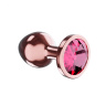Пробка цвета розового золота с малиновым кристаллом Diamond Ruby Shine S - 7,2 см. купить в секс шопе