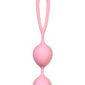 Розовые силиконовые вагинальные шарики с ограничителем-петелькой купить в секс шопе